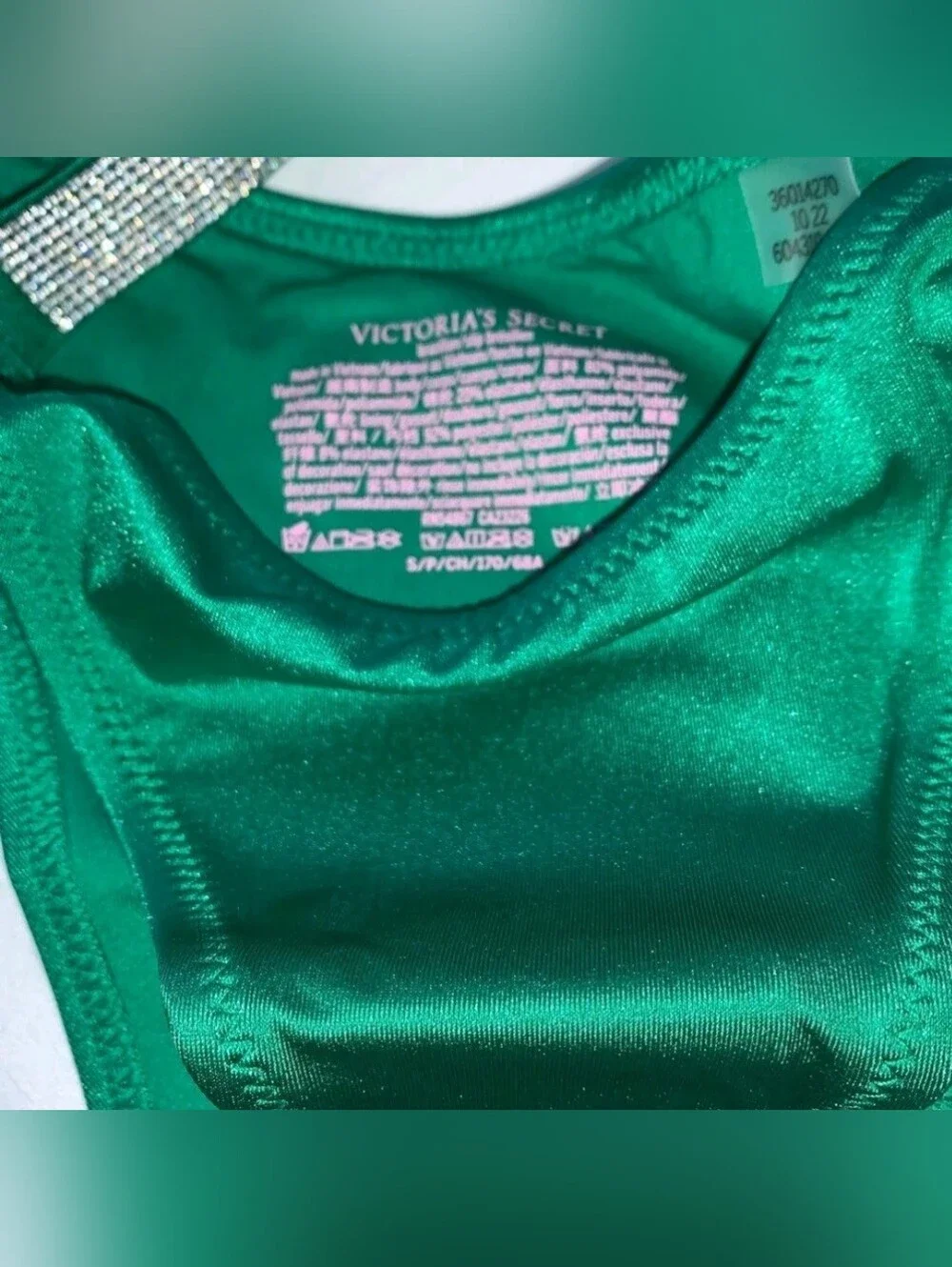 2 PC Set Victoria Secret 34B Bombshell Bikini XS Top Bottom Shine Strap Swimsuit